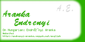 aranka endrenyi business card